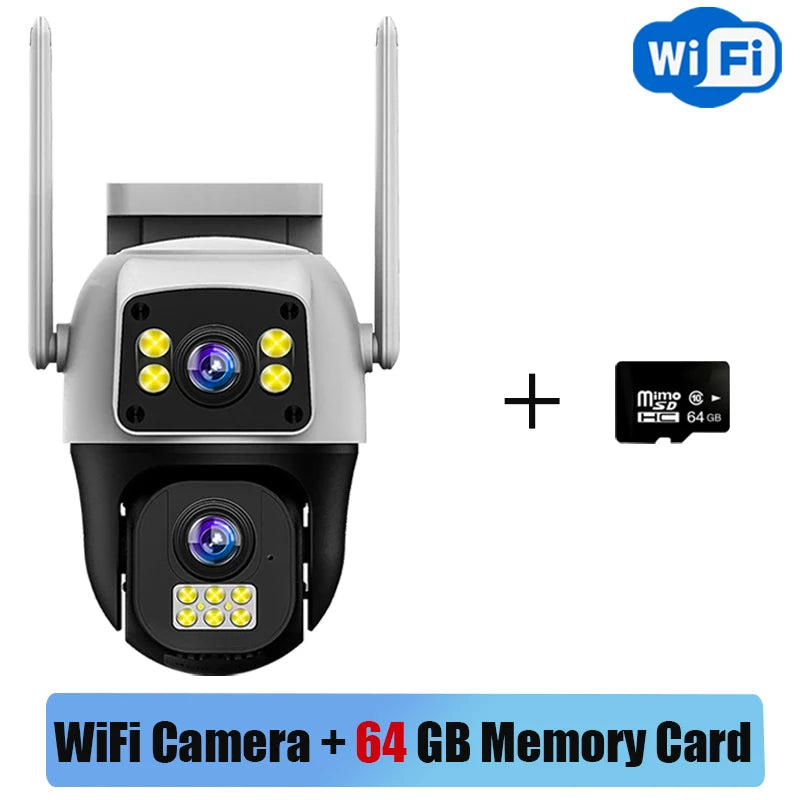 Dual-Lens Dual-Screen WiFi Outdoor PTZ IP Security Camera