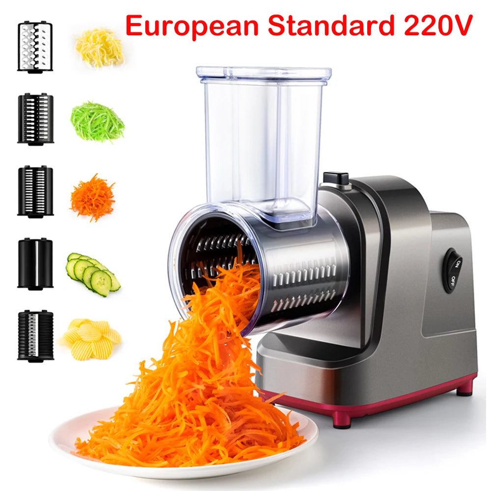 250W 5-in-1 Electric Vegetable Slicer & Shredder