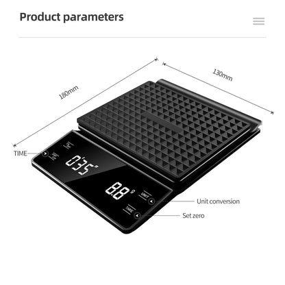 Multifunction 3kg/0.1g Digital Coffee Scale