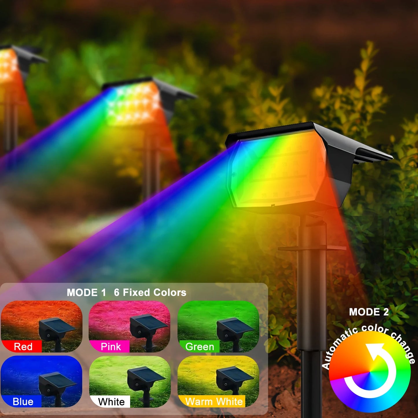 Outdoor IP65 Waterproof 72/68 LED Solar Landscape Lights