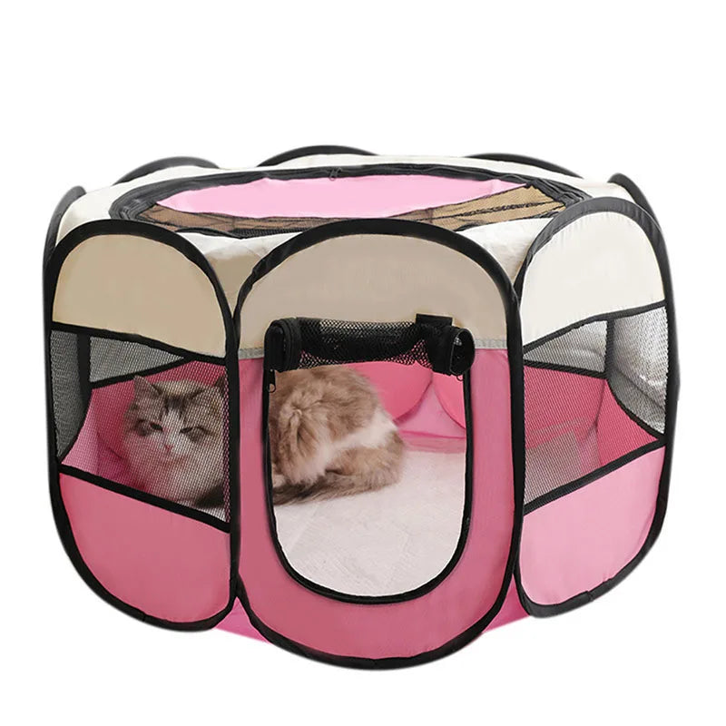 Octagonal Breathable Tent Cage for Cats & Dogs