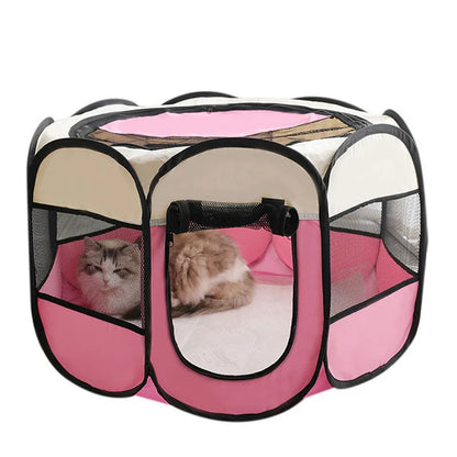 Octagonal Breathable Tent Cage for Cats & Dogs
