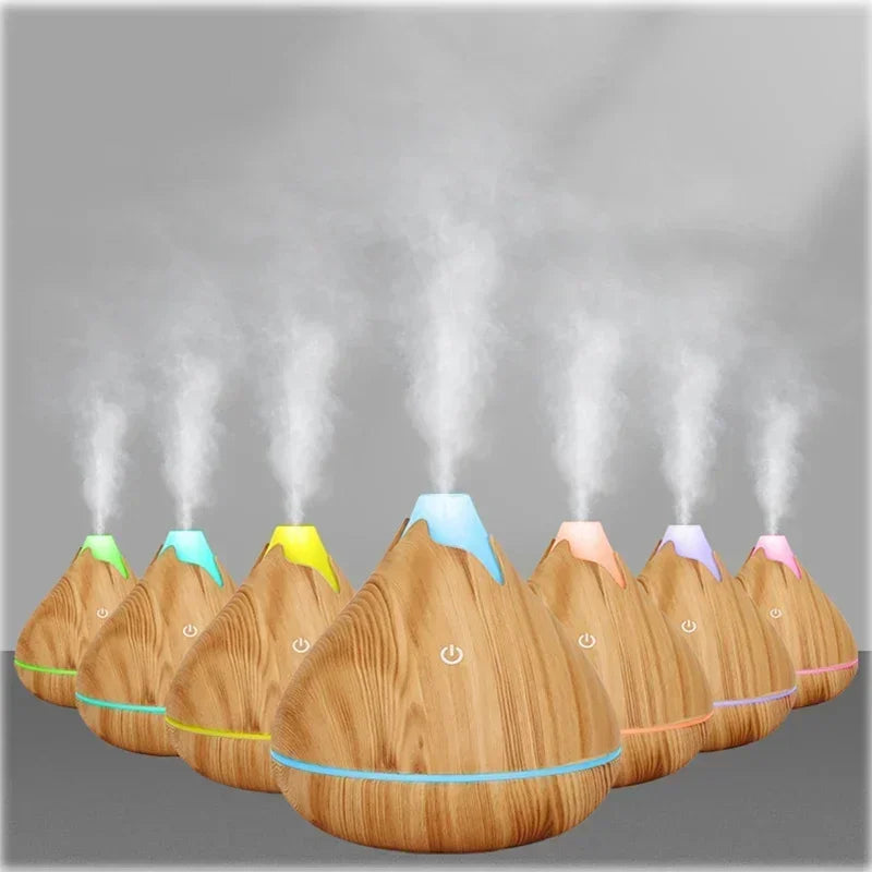 350ML Wood Grain Aromatherapy Essential Oil Diffuser