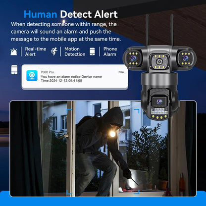 12MP 6K Outdoor Triple-Lens Security Camera