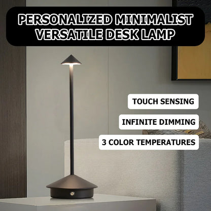 Rechargeable Cone Head Touch Sensor LED Table Lamp