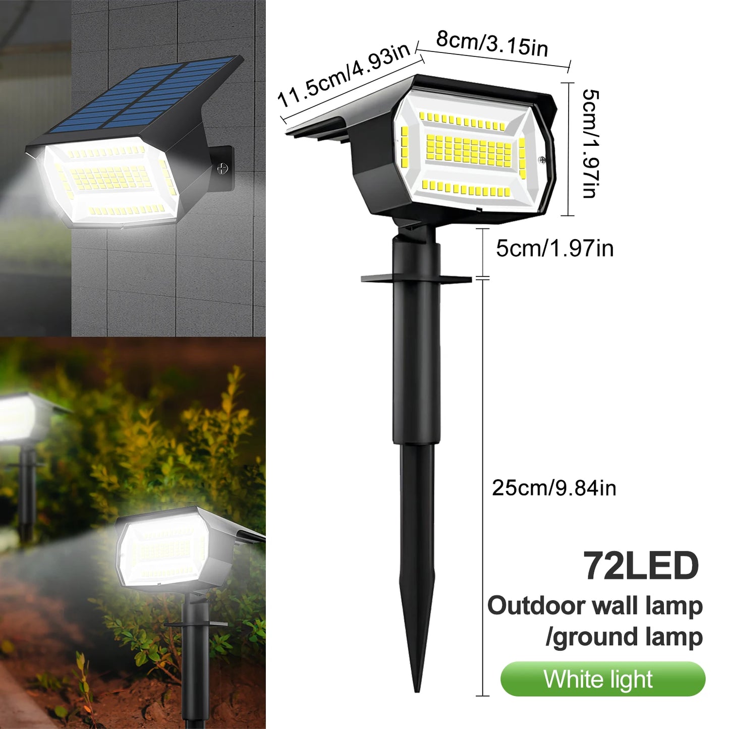 Outdoor IP65 Waterproof 72/68 LED Solar Landscape Lights
