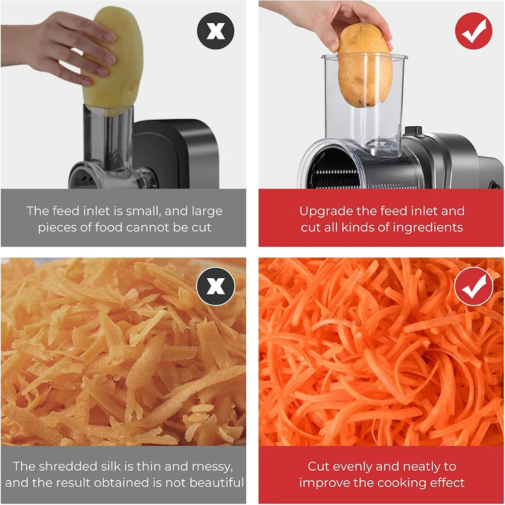 250W 5-in-1 Electric Vegetable Slicer & Shredder