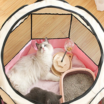 Octagonal Breathable Tent Cage for Cats & Dogs