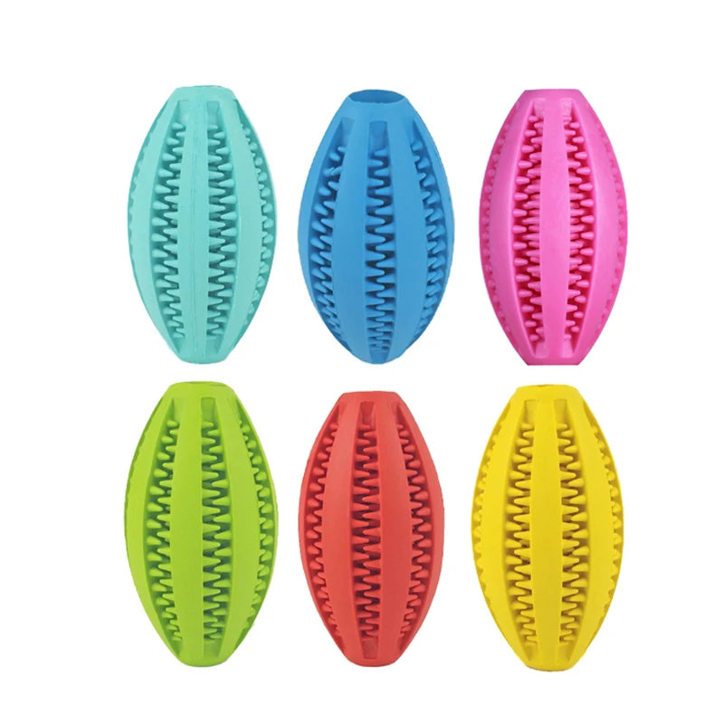 Natural Rubber Teeth Cleaning & Interactive Bouncy Dog Toy