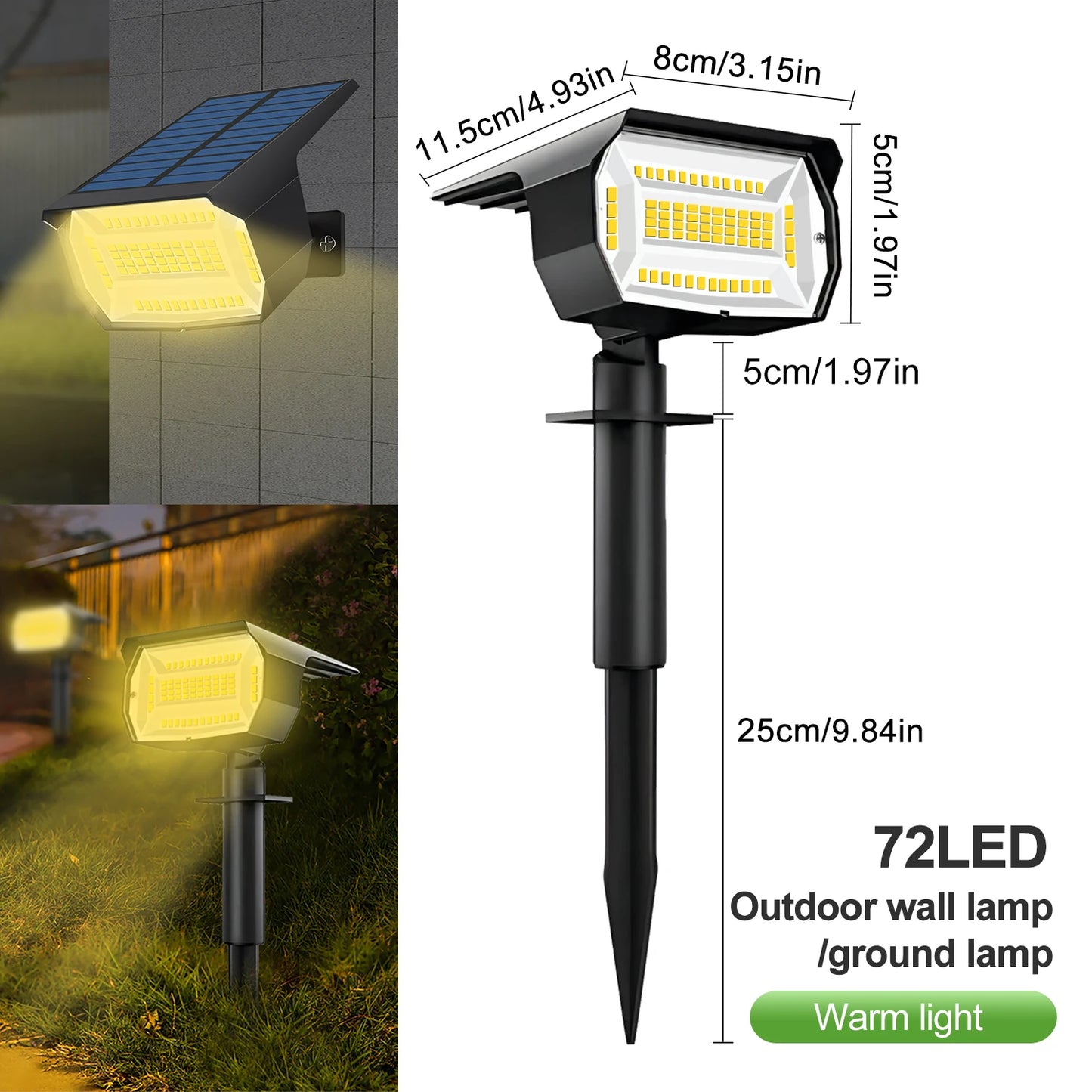 Outdoor IP65 Waterproof 72/68 LED Solar Landscape Lights