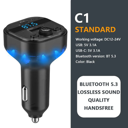 Bluetooth 5.4 FM Transmitter Car Kit