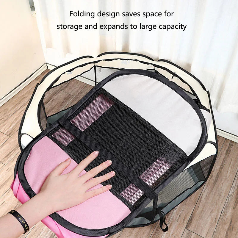 Octagonal Breathable Tent Cage for Cats & Dogs