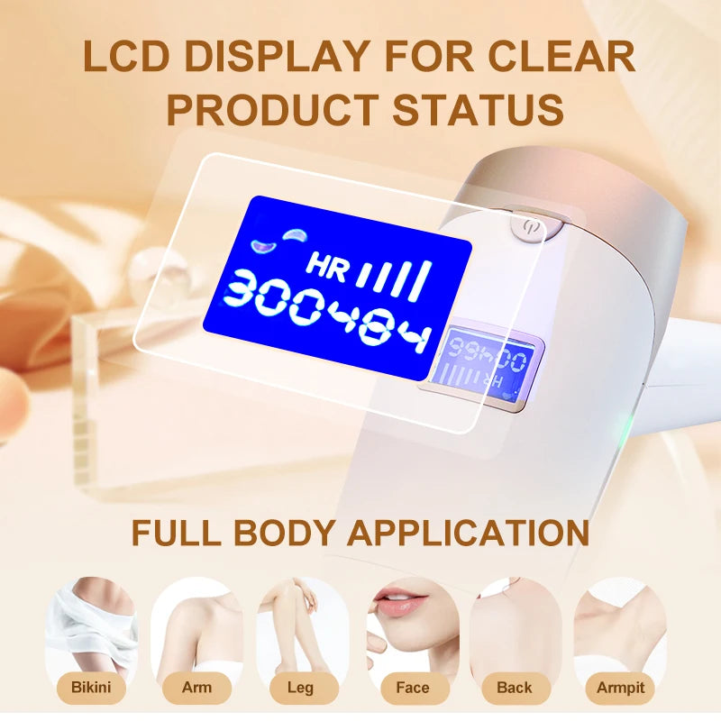 2-in-1 IPL Laser Hair Removal Device with Replaceable Lamp