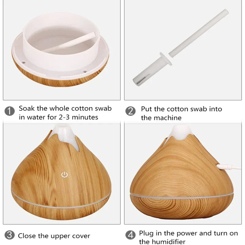 350ML Wood Grain Aromatherapy Essential Oil Diffuser