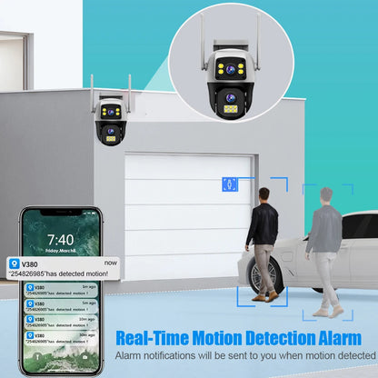 Dual-Lens Dual-Screen WiFi Outdoor PTZ IP Security Camera
