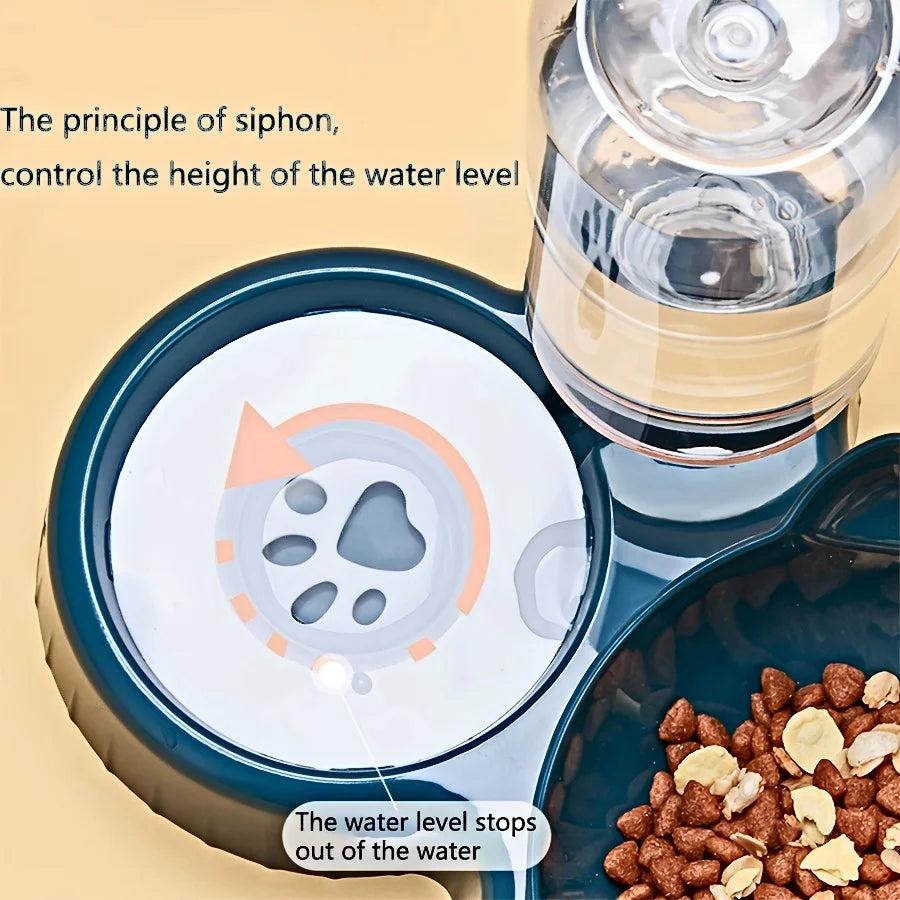 3-in-1 Tilted Cat & Dog Food and Water Bowls Set