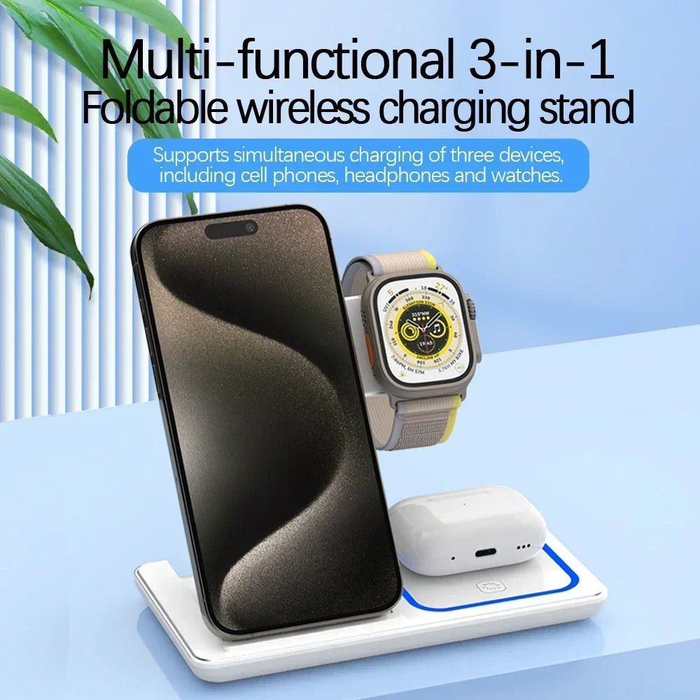 30W 3 In 1 Magnetic Wireless Charger Stand
