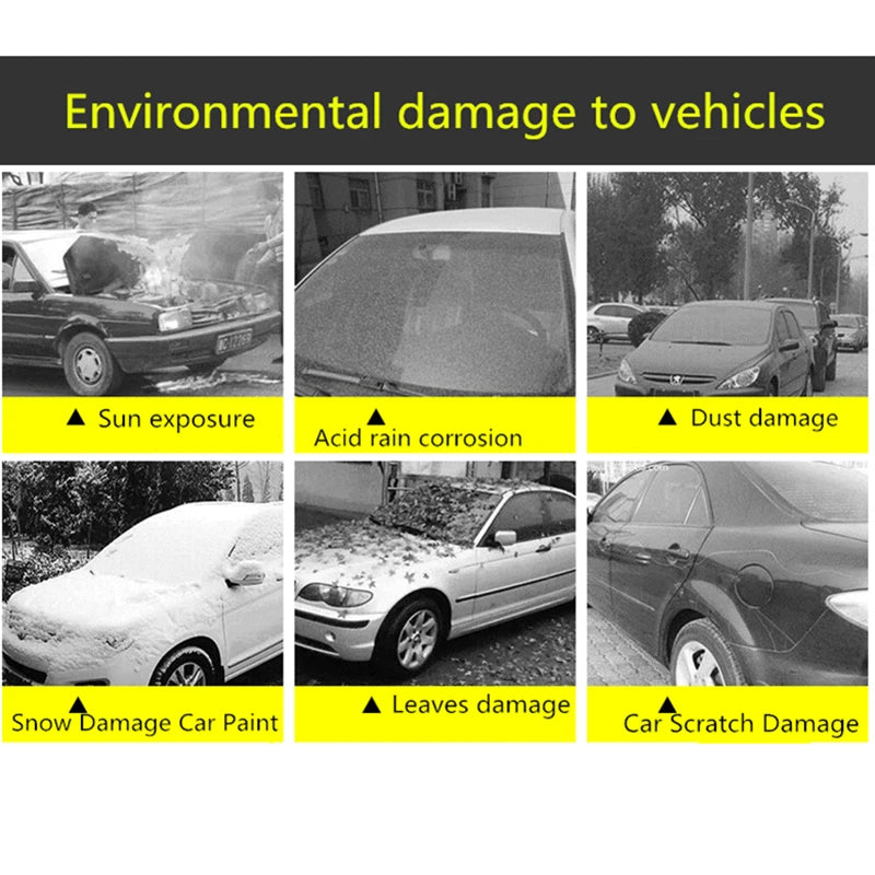 Black Exterior Auto Sunshade & Dustproof Protection Cover