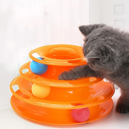 Three or Four-Layer Self-Play Teasing Toy for Cats