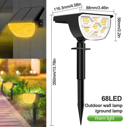 Outdoor IP65 Waterproof 72/68 LED Solar Landscape Lights