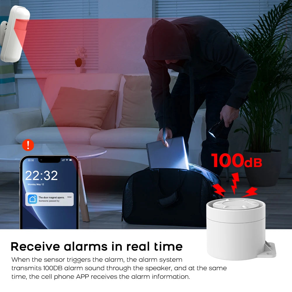 WiFi Tuya Smart Home 433MHz GSM Alarm System