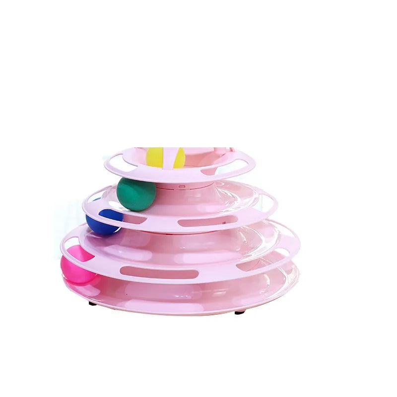 Three or Four-Layer Self-Play Teasing Toy for Cats