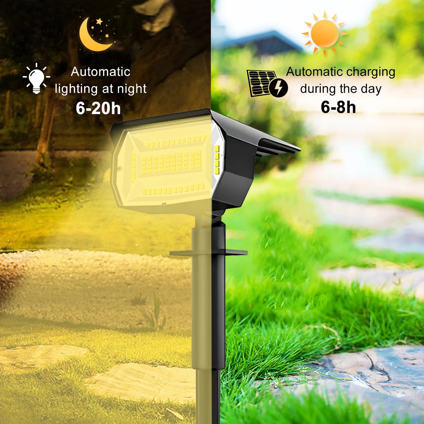 Outdoor IP65 Waterproof 72/68 LED Solar Landscape Lights