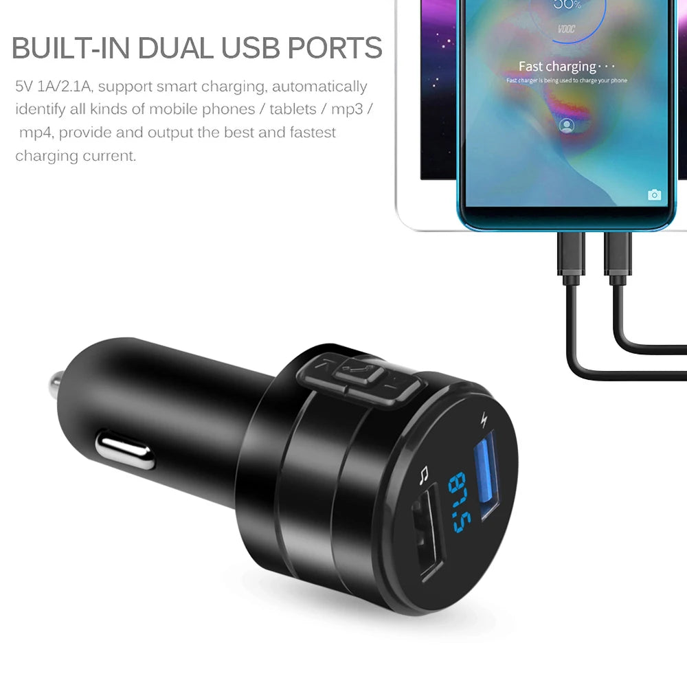 3.1A Bluetooth FM Transmitter Charging Car Kit