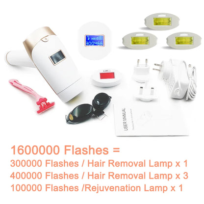 2-in-1 IPL Laser Hair Removal Device with Replaceable Lamp
