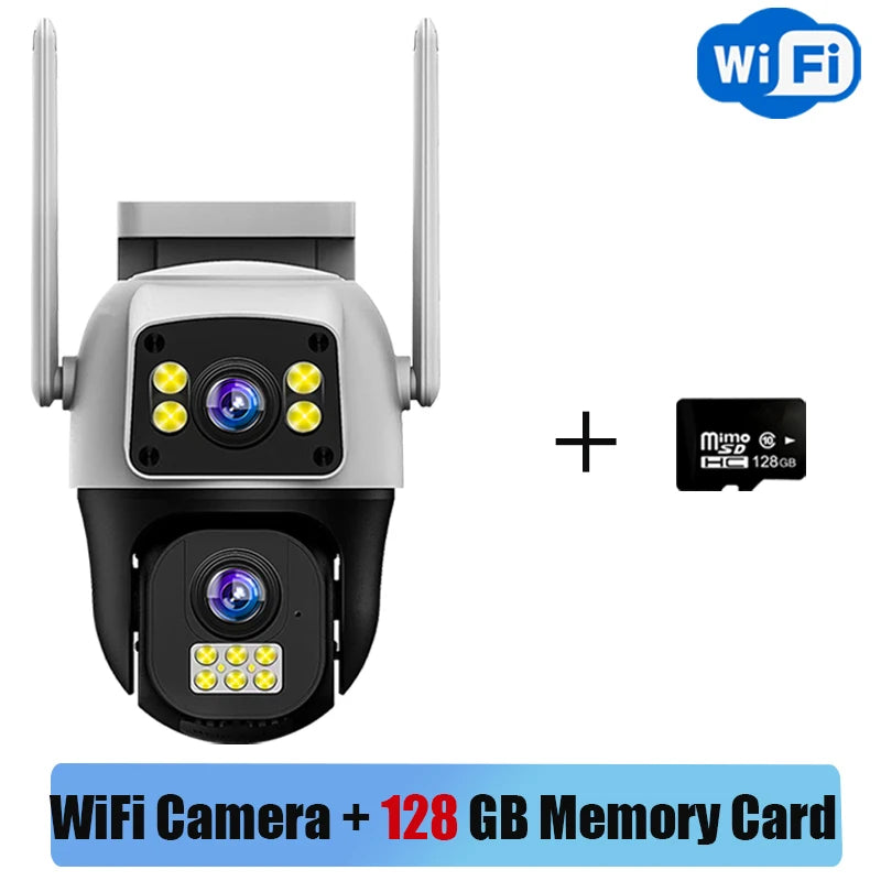 Dual-Lens Dual-Screen WiFi Outdoor PTZ IP Security Camera