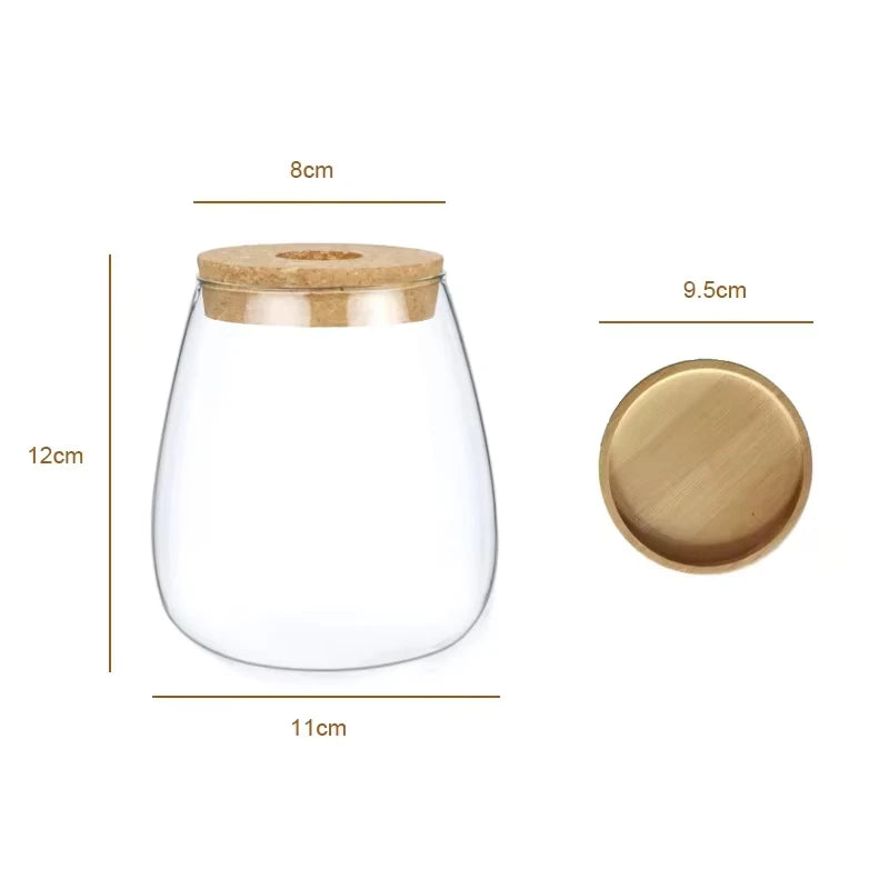 Modern Glass Vase with Wood Lid Base