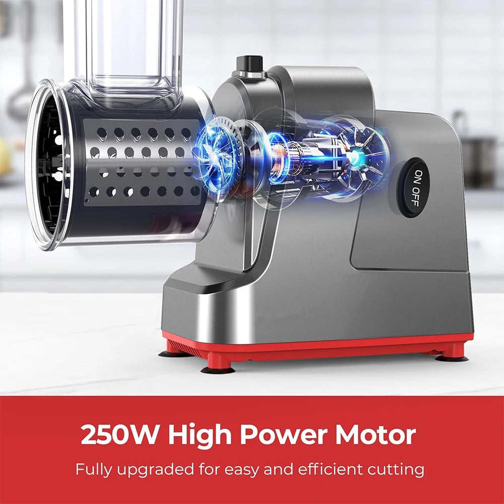 250W 5-in-1 Electric Vegetable Slicer & Shredder