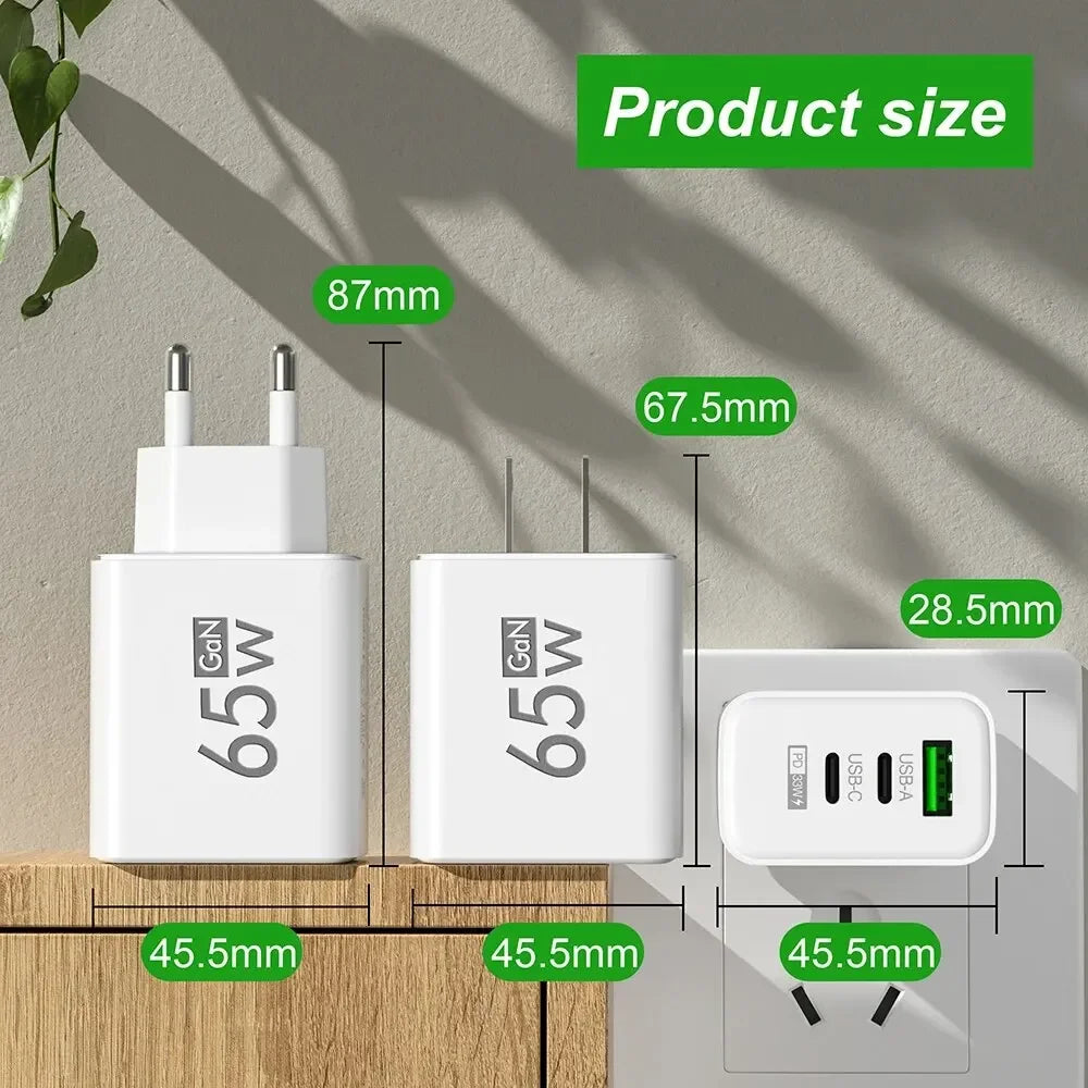 65W GaN Fast Charging Adapter