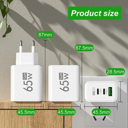 65W GaN Fast Charging Adapter