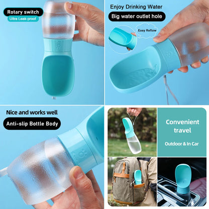 500ml Portable Dog Water Bottle with Drinking Bowl