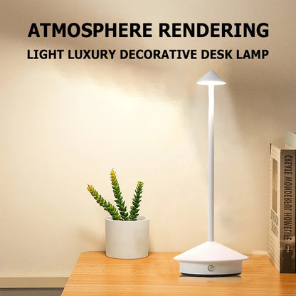 Rechargeable Cone Head Touch Sensor LED Table Lamp