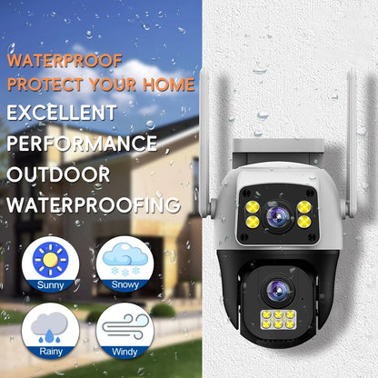 Dual-Lens Dual-Screen WiFi Outdoor PTZ IP Security Camera