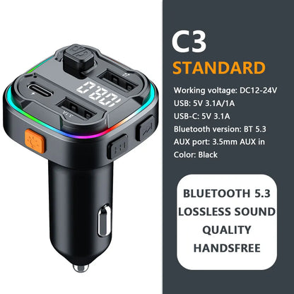 Bluetooth 5.4 FM Transmitter Car Kit