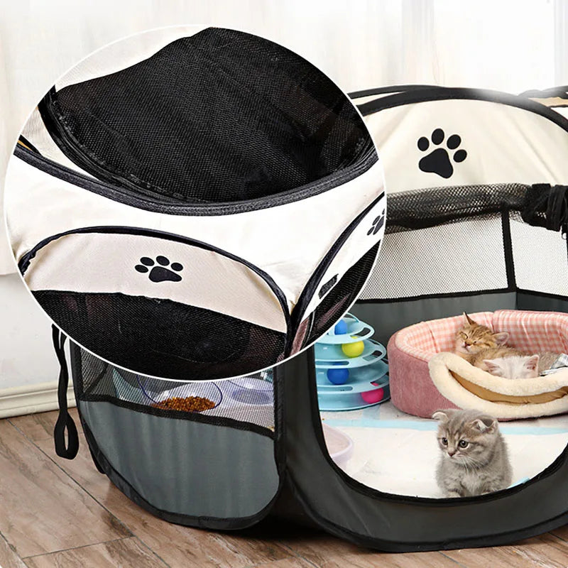 Octagonal Breathable Tent Cage for Cats & Dogs