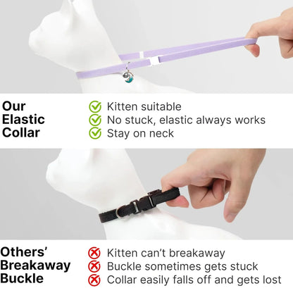 Adjustable Elastic Nylon Dog & Cat Collar with Bell