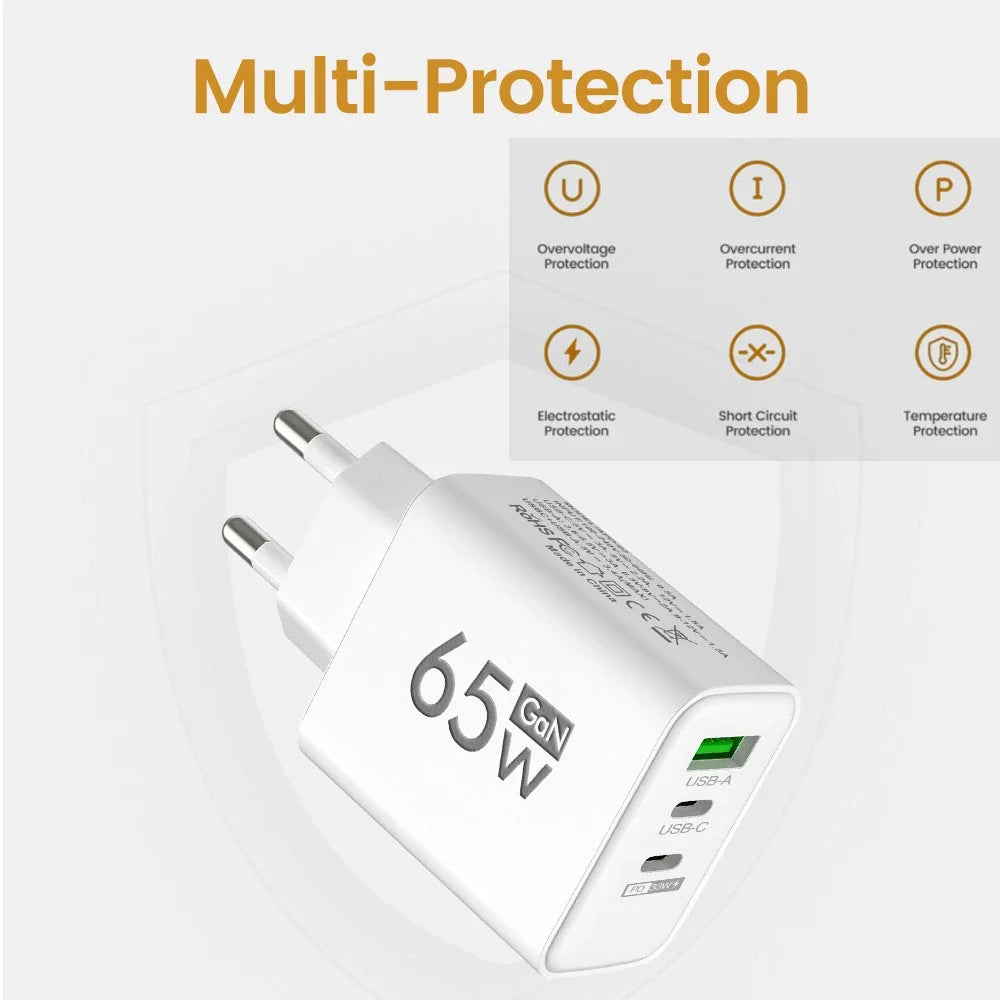 65W GaN Fast Charging Adapter