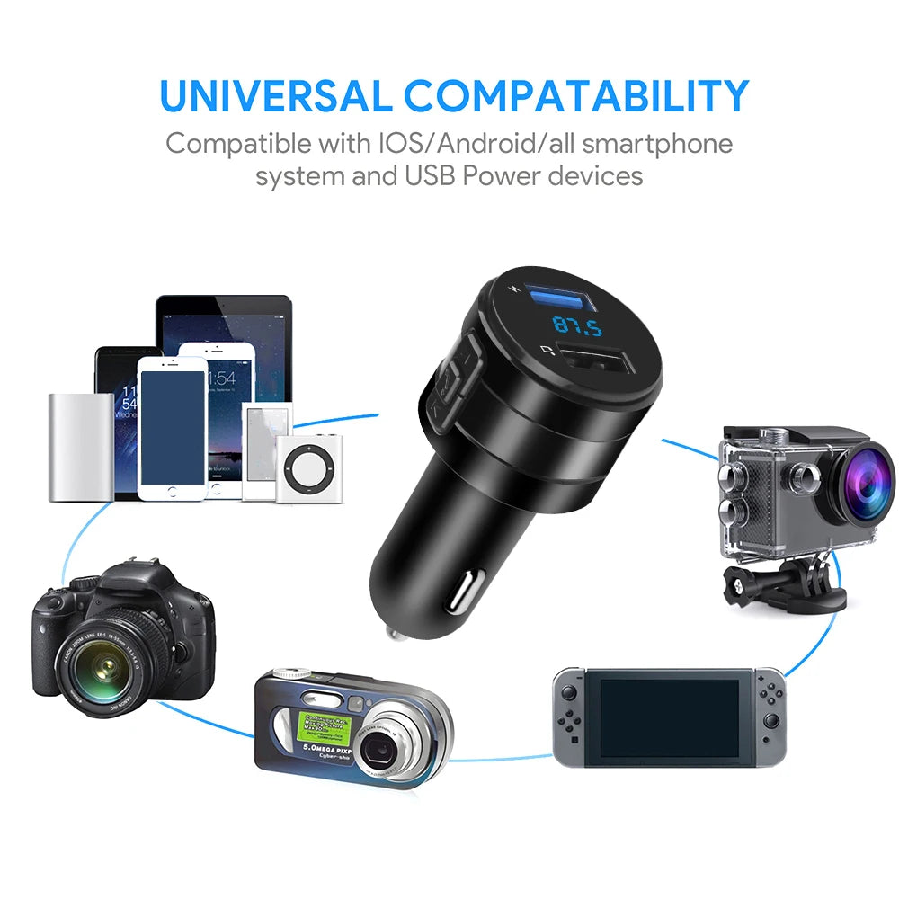 3.1A Bluetooth FM Transmitter Charging Car Kit