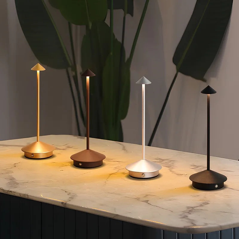 Rechargeable Cone Head Touch Sensor LED Table Lamp