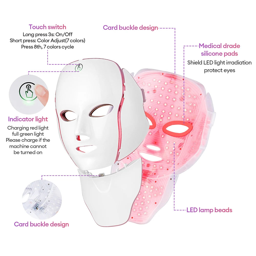 7-Color LED Photon Facial Mask