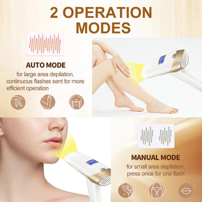 2-in-1 IPL Laser Hair Removal Device with Replaceable Lamp
