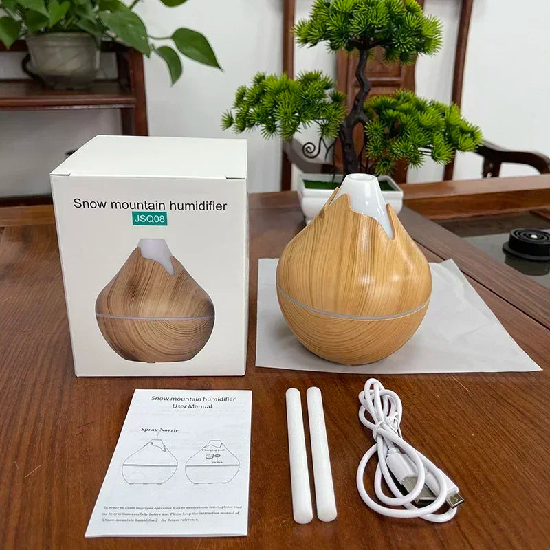350ML Wood Grain Aromatherapy Essential Oil Diffuser