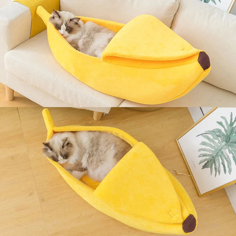 Cute & Cozy Pet House Banana Cat Bed