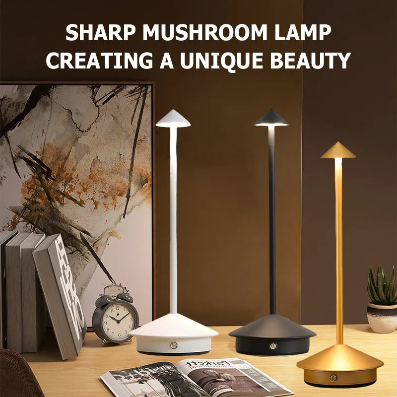 Rechargeable Cone Head Touch Sensor LED Table Lamp