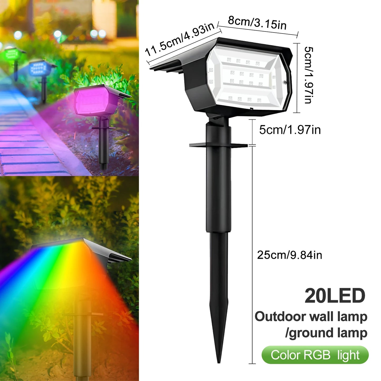 Outdoor IP65 Waterproof 72/68 LED Solar Landscape Lights