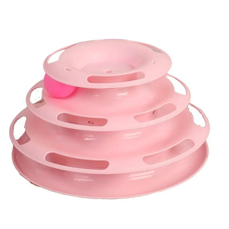 Three or Four-Layer Self-Play Teasing Toy for Cats
